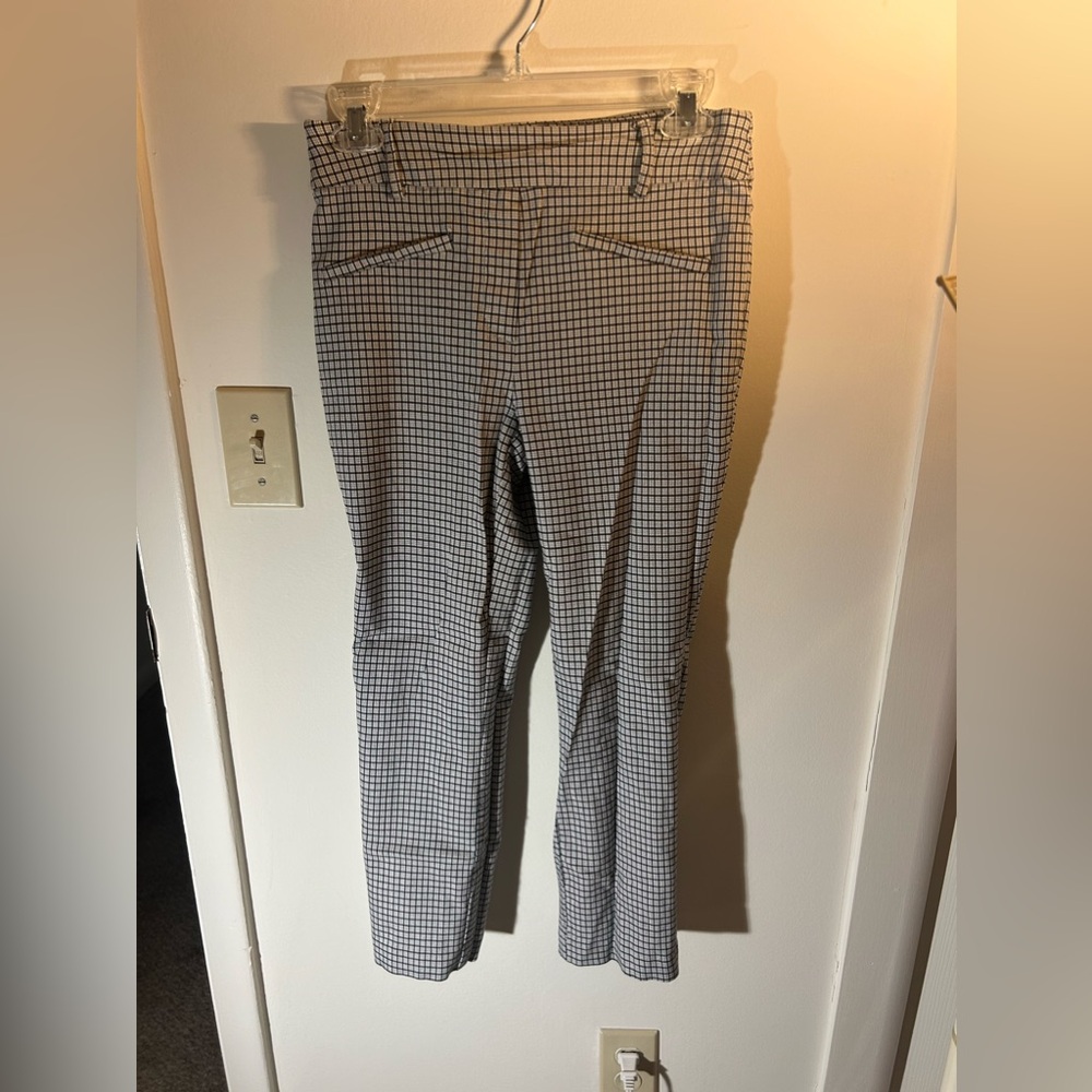 Plaid work pants with matching tie belt